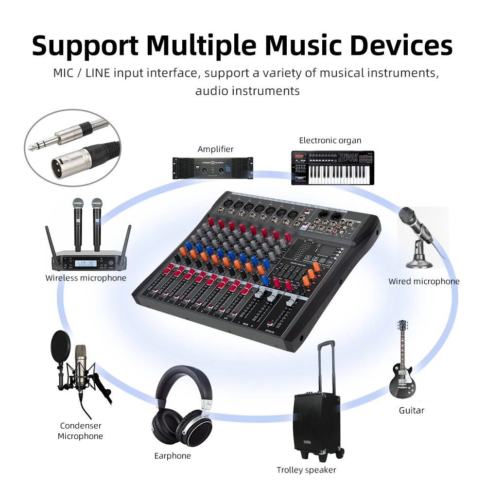 12 channel Professional Mixer Computer Stage Recording USB Sound