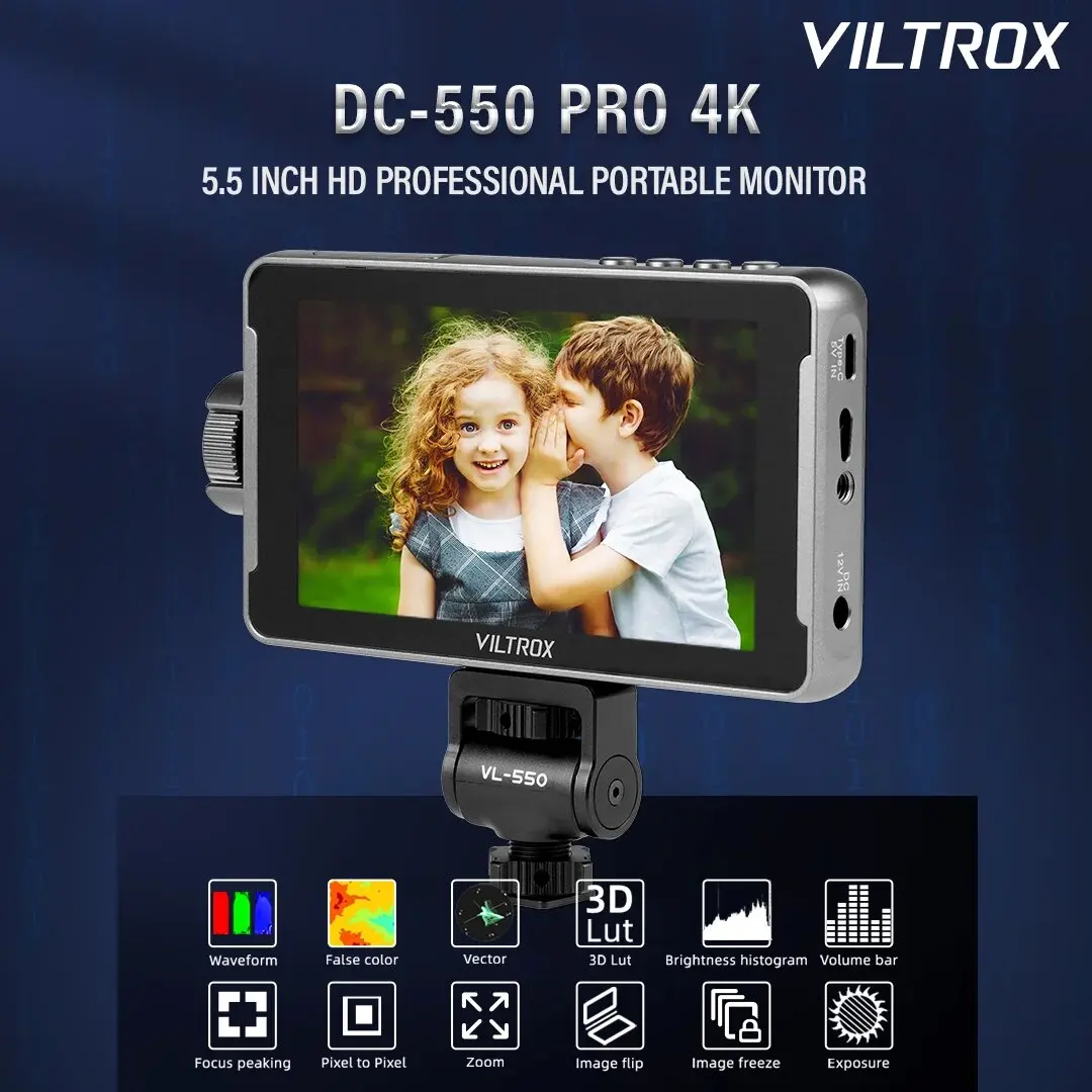 

Профессиональный студийный монитор Viltrox DC 550, 5,5 дюйма, 1920x1080, 4K, 30 Гц, HDMI, сенсорный экран, полевой 3D монитор режиссера