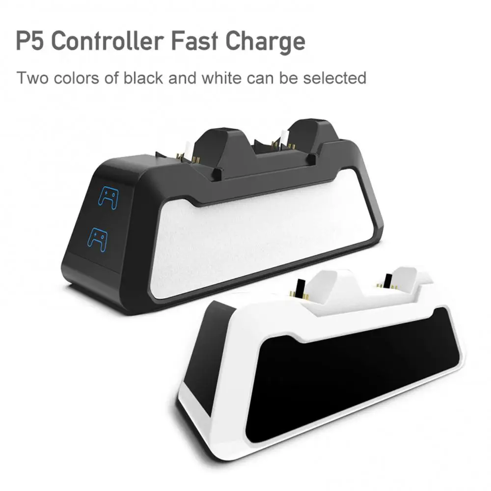 Portable Dual Port Fast Charging Charger With Indicator Light For Ps5 Gamepad