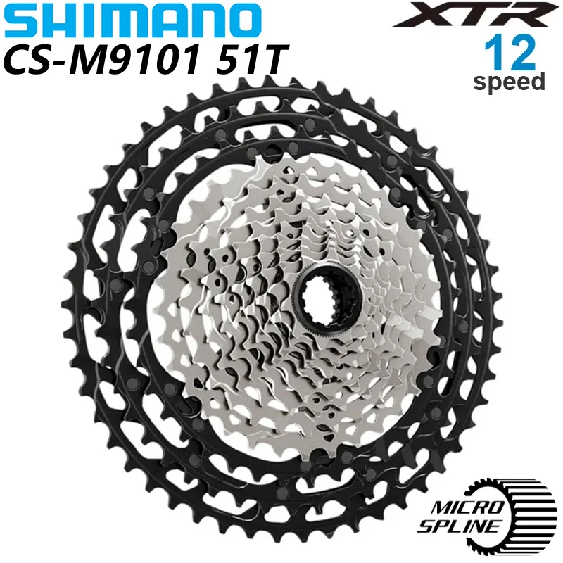 SHIMANO-XTRカセットスプロケット,12スピード,10-51t,フリーホイール