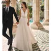 ANGEL Backless Satin Wedding Dresses for Women Sleeveless A-Line V-Neck Bridal Gowns 2024 Beading Zipper Vestido de Novias Boda 1