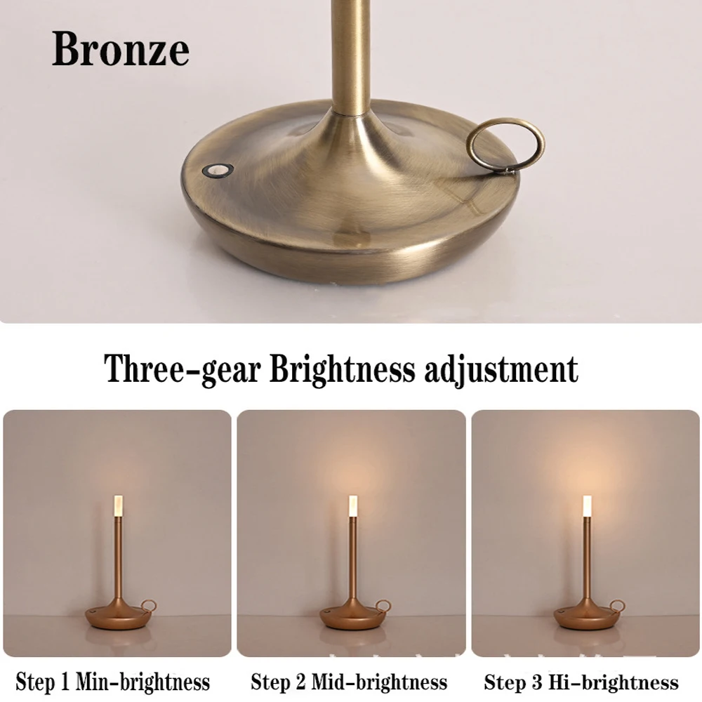 Table Lamp For Bedroom Rechargeable Wireless Touch Lamp Camping Candle Creative Lamp Rechargeable USB-C Desk Lamp 3