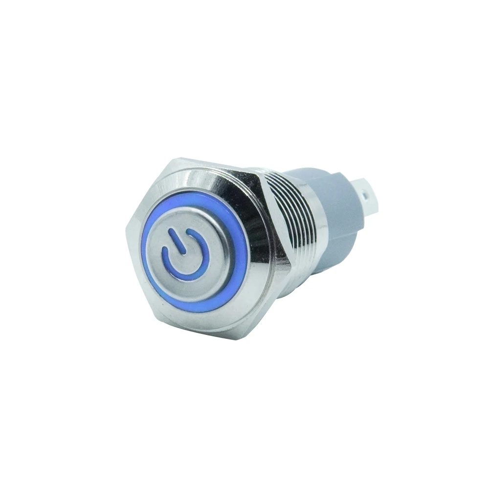 12mm 16mm 19mm 22mm Extended Head Metal Push Button Switch on off power LED light Waterproof 3v 6v 12v 24v 110v 220v ip65 push button switch