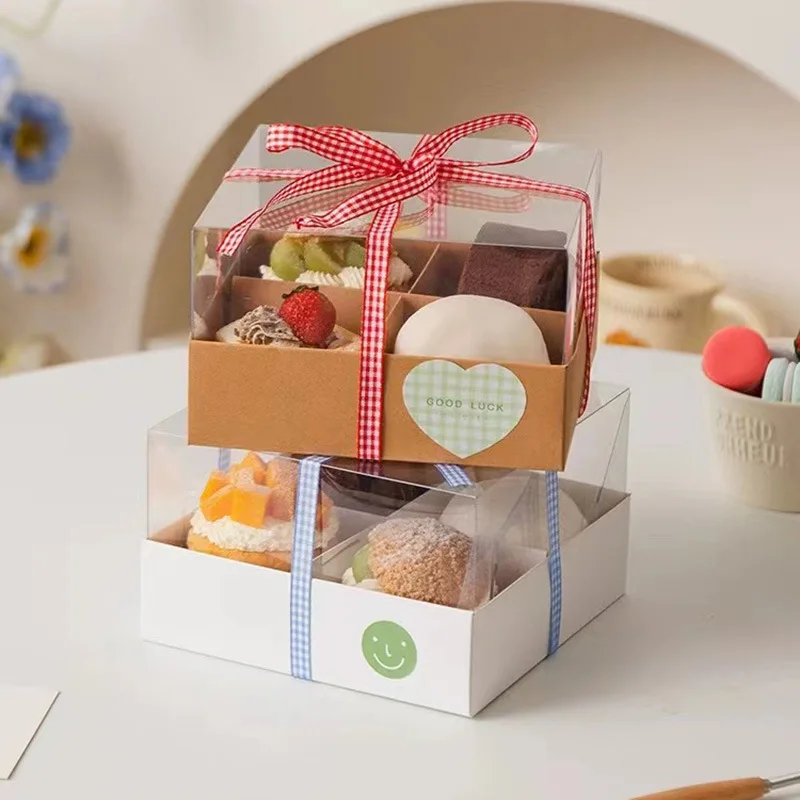 5PCS Moon Cake Boxes with Transparent Lid, 4/6/9 Grid Inserts for Candy, Nougat, Snowfl... - SKU MCB01104 - UGI Packaging