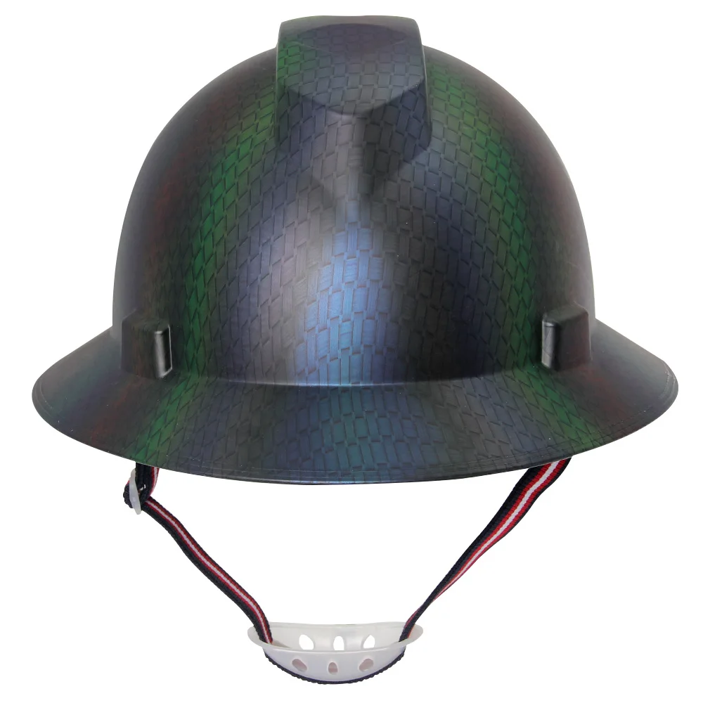 Wide Full Brim Safety Helmet Carbon Fiber Skeleton Pattern Hard Hat Lightweight Construction Work Cap High Strength Protective