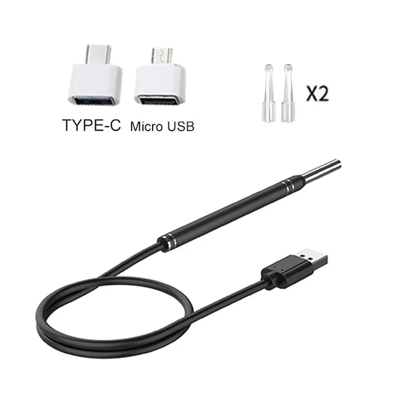 Smart Ear Cleaner Endoscope Spoon Camera Picker Cleaning Wax Removal Visual Earpick Nose Otoscope For Samsung Xiaomi Android DIY 5