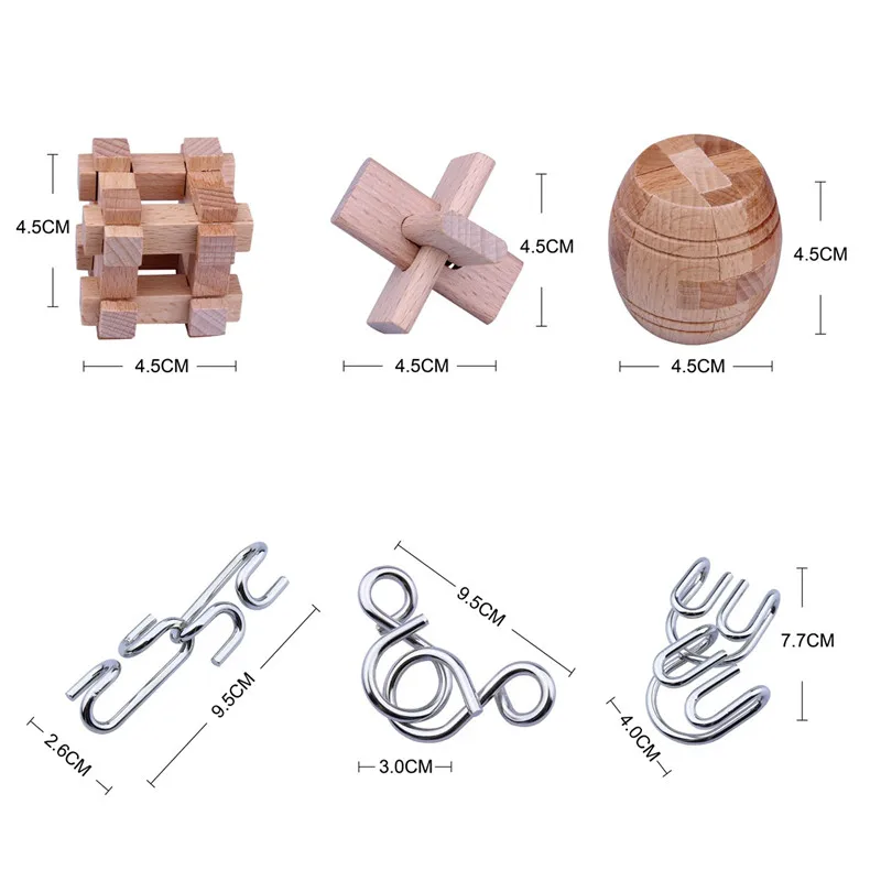 3D Jigsaw Puzzle Toy Lu Ban Kong Ming Lock Adult Social Game Brain Teaser Improving Memory Children's Educational Toys 4