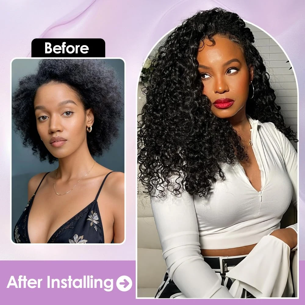 Capelli Umani all'Uncinetto Pre-Annodati Effetto Piuma, Onde Acqua, Trecce Boho, Nodi Miracolosi all'Uncinetto - immagine 3
