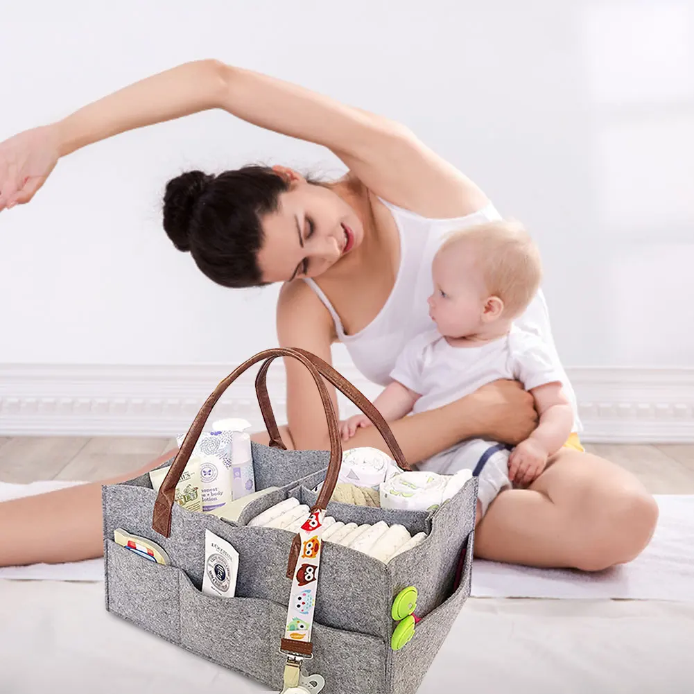 Sac de rangement pliable en feutre pour bébé, panier de rangement