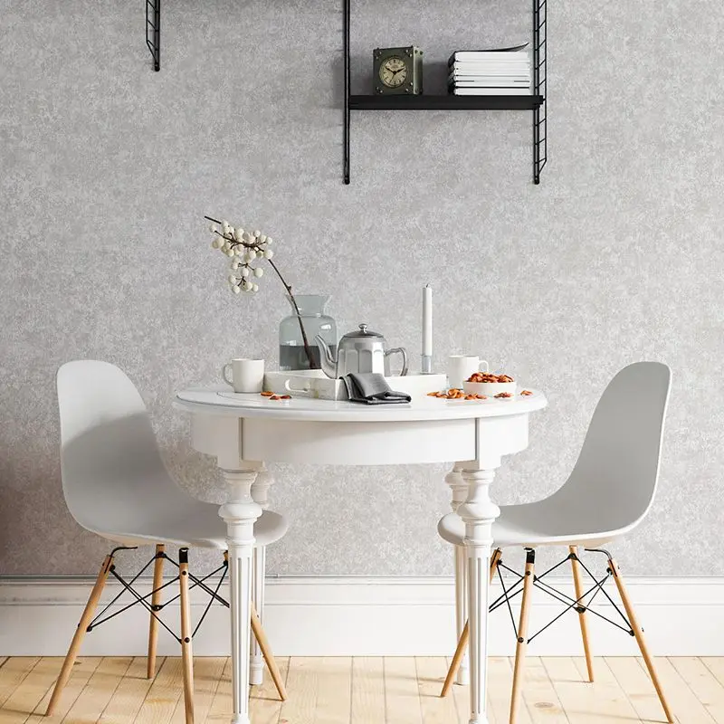 

Retro Industrial Light Grey Wallpaper Living Room Nordic Restaurant Clothing Store Plain Pure Color Wallpaper Concrete Effect