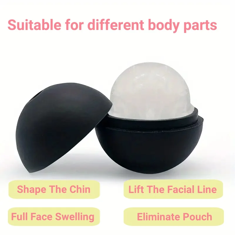Silicone Round Ball Ice Massage Roller Mold Facial Ice Clean Rolling Mold Body Relaxing Ice Massager Handheld Mould Massage Tool