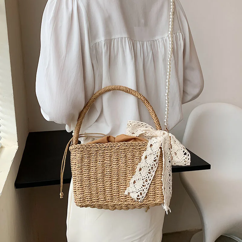 Hocodo Fashion Summer Hand-woven Messenger Bag Female Woven Beach Crossbody  Bag For Women Pearl Beads Shoulder Bag Straw Handbag - Woven Bags -  AliExpress