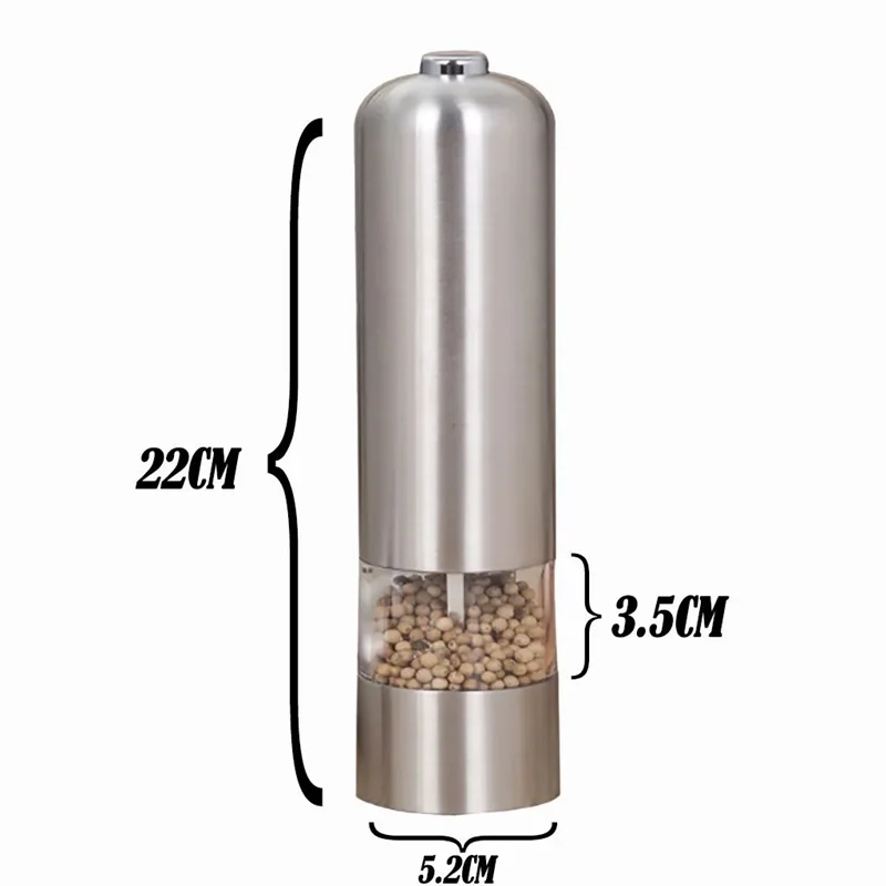 Electric Salt Pepper Mill Grinder Stainless Steel Grinders Adjustable Coarseness For Automatic Gravity Herb Spice Grinder