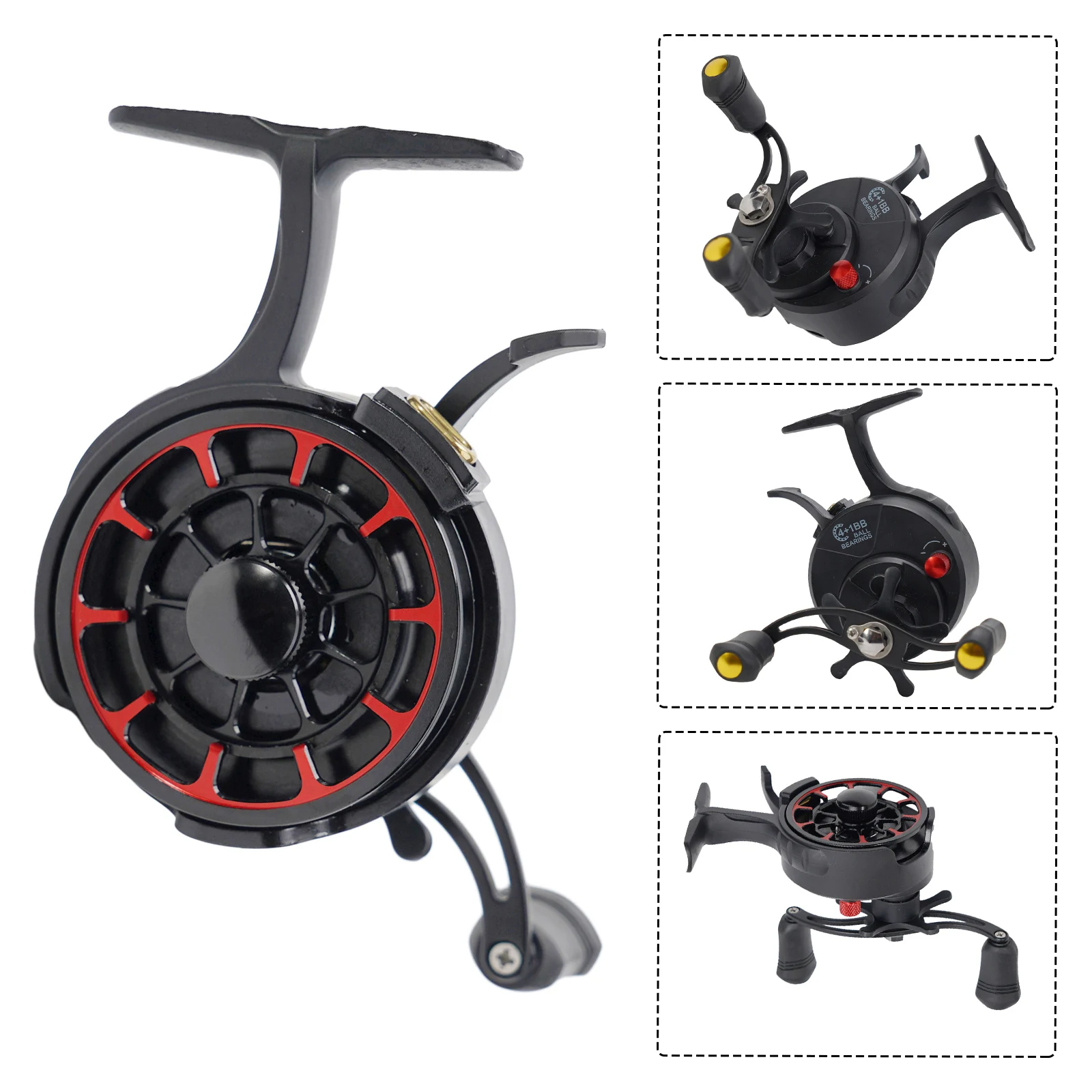 

High Foot Ice Fishing Reel Left Hand 3 5 1 Speed Ratio 4+1BB Bearing 6 8KG Braking Force Suitable for Rivers and Lakes