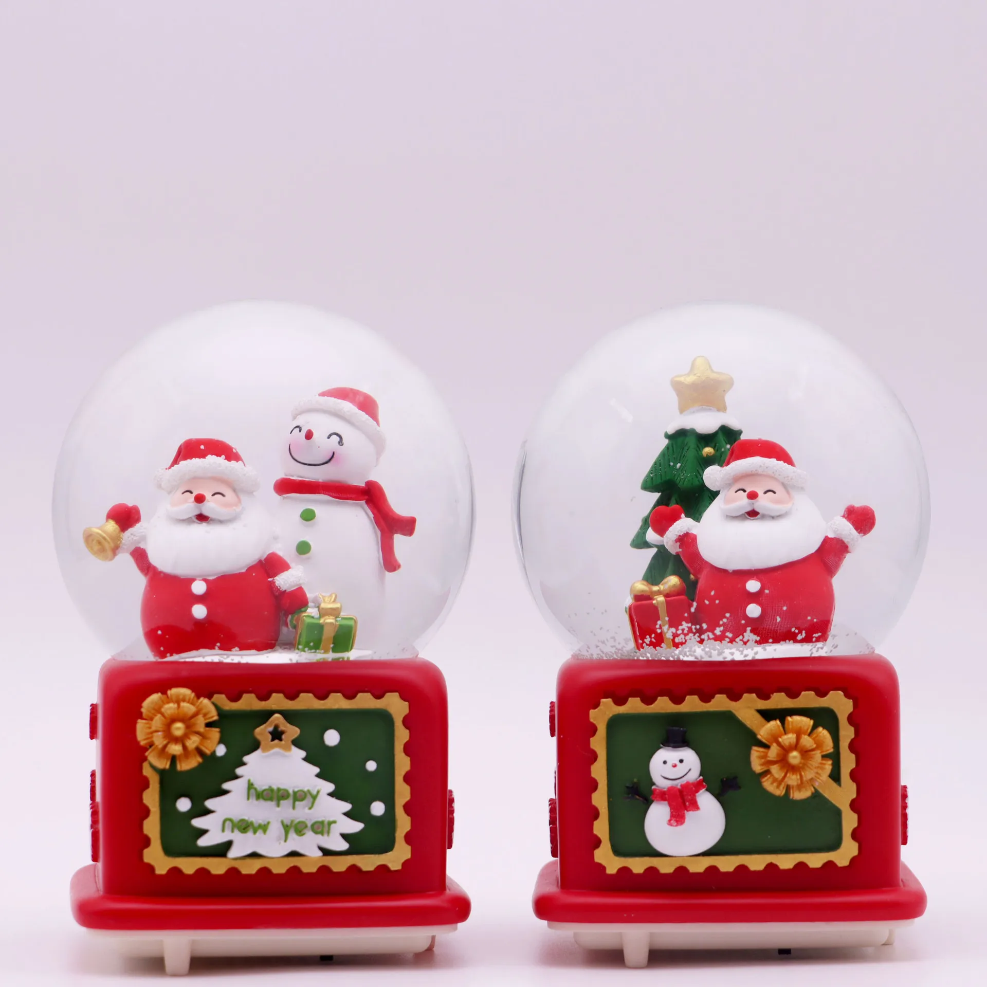 Décorations de boîte à musique de Noël, arbre de Noël, vieil homme, boule  de cristal, sac de bénédiction, cadeau créatif, carrousel de lumières de  neige, nouveau - AliExpress