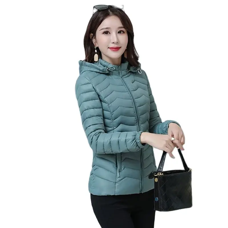 

2023 Autumn And Winter New Thin Fashion Cotton-padded Jacket Short Hooded Cotton-padded Jacket Korean Ladies Winter Coat Women.