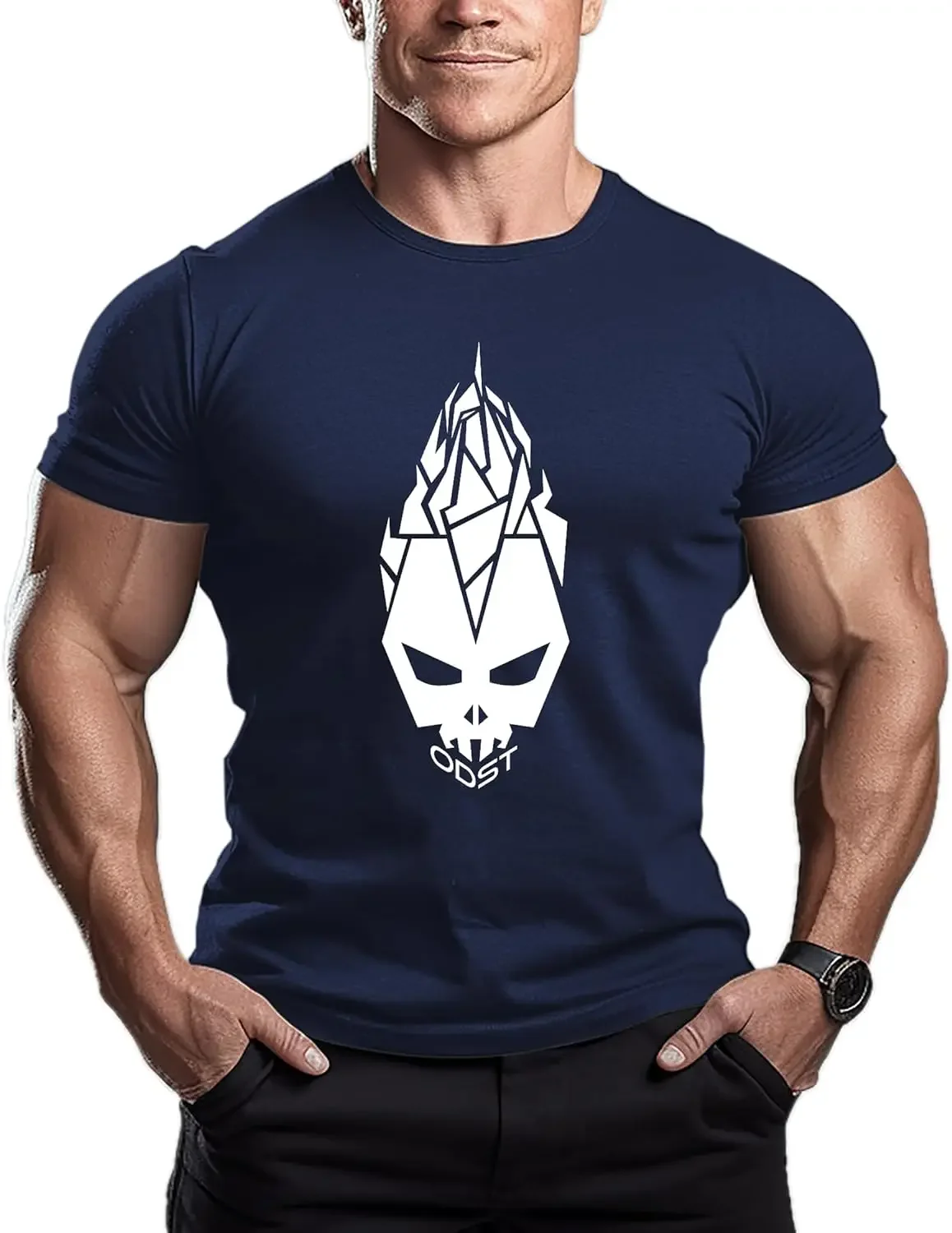 

Модная мужская футболка для тренировок и фитнеса, облегающая, с коротким рукавом