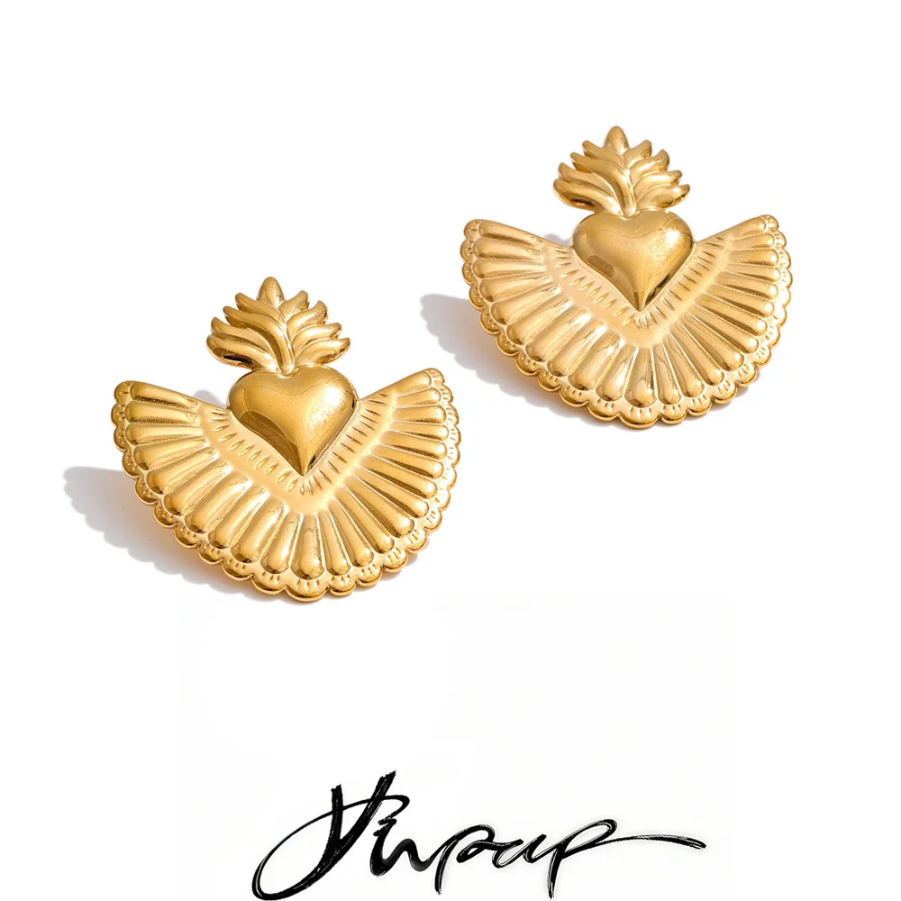 Yhpup Earrings 18K Golden PVD Plated