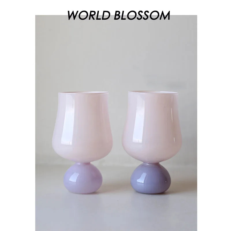 Human Blossom Milk Color Glass Water Cup Valentine's Day Gift Original Color Cup