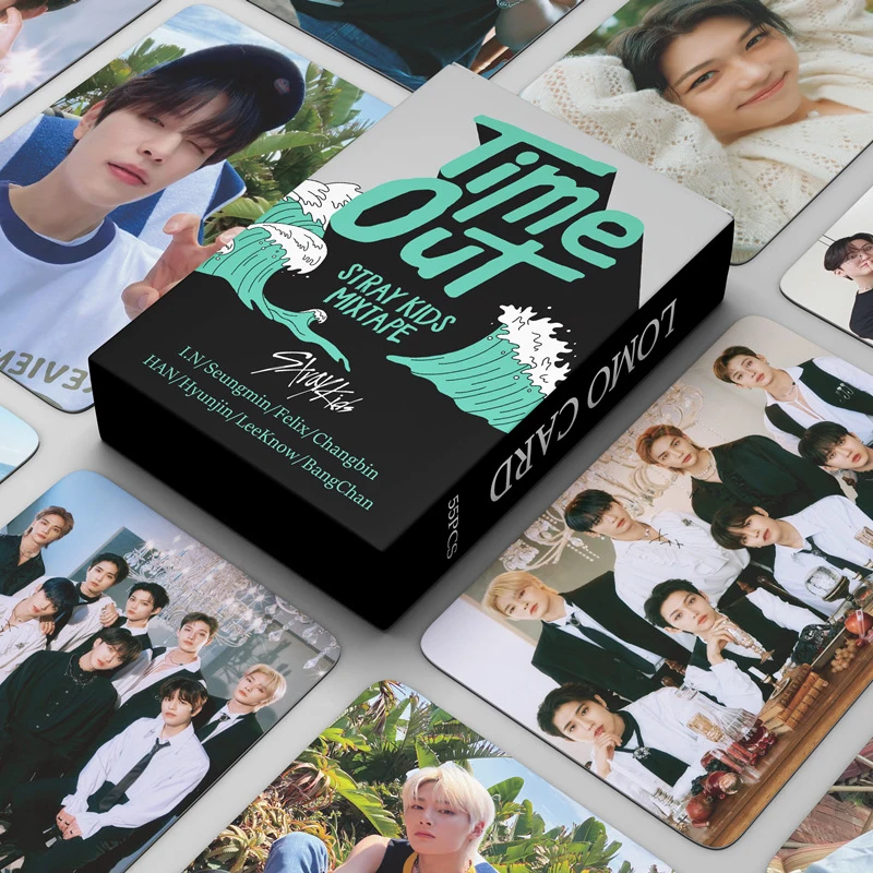 그림카드  Kpop 스트레이 키즈 포토카드, 타임아웃 로모 카드, 남아용 포토카드, 스트레이키즈 앨범, 엽서, 팬 선물, 2022 신제품, 55 개/세트 