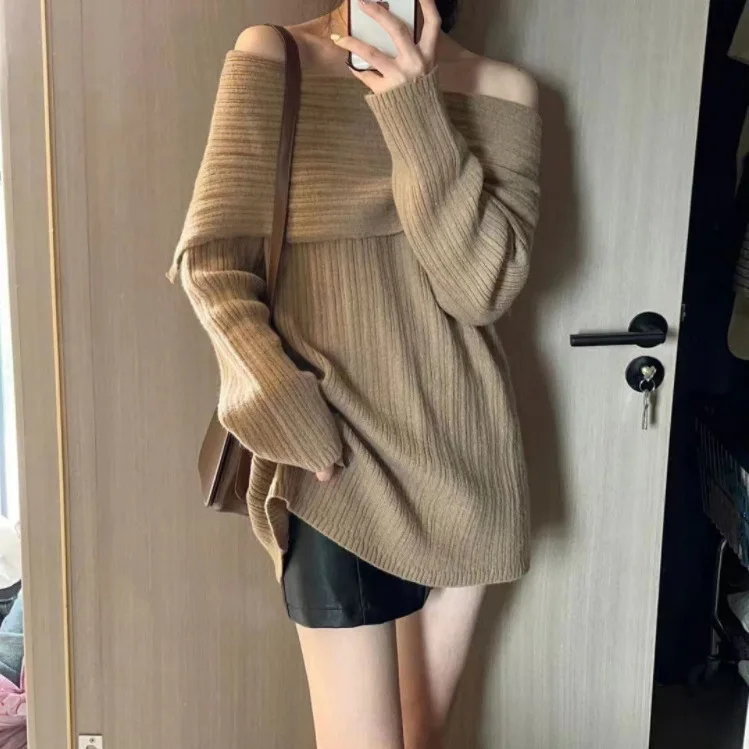 Women Long Sleeve Knitted Sweater for Autumn Winter