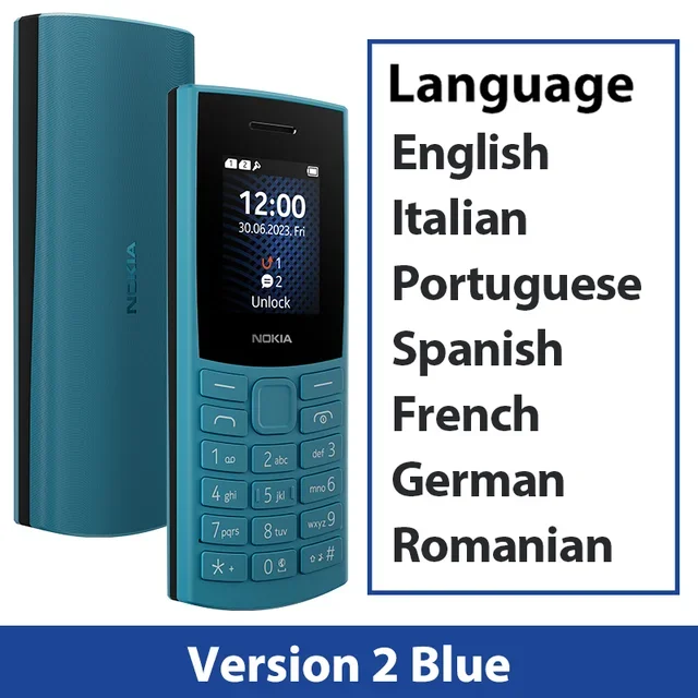 thumbnail image 1 of Nokia 105 4G 2023 original, doble SIM, pantalla de 1,8 pulgadas, batería de 1450 mAh, Bluetooth 5.0, modo de espera ultralargo, linterna, radio FM, 1 of 5