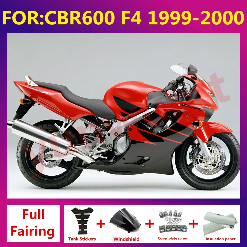 

NEW ABS Motorcycle Injection mold Fairing kit fit For CBR 600 CBR600 CBR600F F4 1999 2000 Bodywork fairings Kits set red black