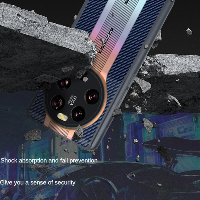 For Xiaomi 13 Ultra Case New Carbon Fiber Precision Hole Lens Full Package Laser Gradient Ultra-thin for Xiaomi 13 Pro Case