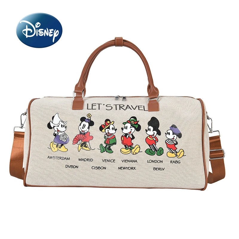 Disney bolso viaje mano de Mickey para mujer, bolsa de equipaje de marca de lujo para hombre y mujer, bolsa de Fitness de almacenamiento gran capacidad| | AliExpress