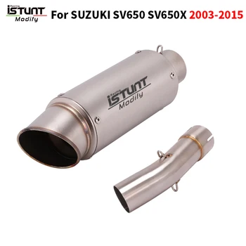 Slip On For SUZUKI SV650 SV650X SV650S SV 650 2003 - 2015 Motorcycle Exhaust Muffler DB Killer Middle Link Pipe Escape Moto