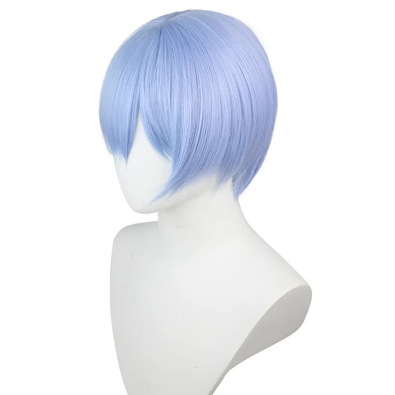 EVA Ayanami Rei Cosplay Costumes Cosplay Wig With Wig Cap Short Light Blue Heat Resistant Synthetic Hair Headwear Hairpins Prop Anime Costumes