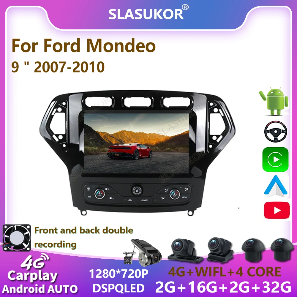 

Автомагнитола SLASUKOR для Ford Mondeo 2007-2010 Android мультимедийный видеоплеер навигация автомобильная стереосистема