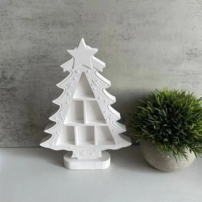 Christmas Series Plaster Silicone Mold DIY Snowman Christmas Tree Ornament Soap Resin Gypsum Mould Crafts Home Holiday Decor