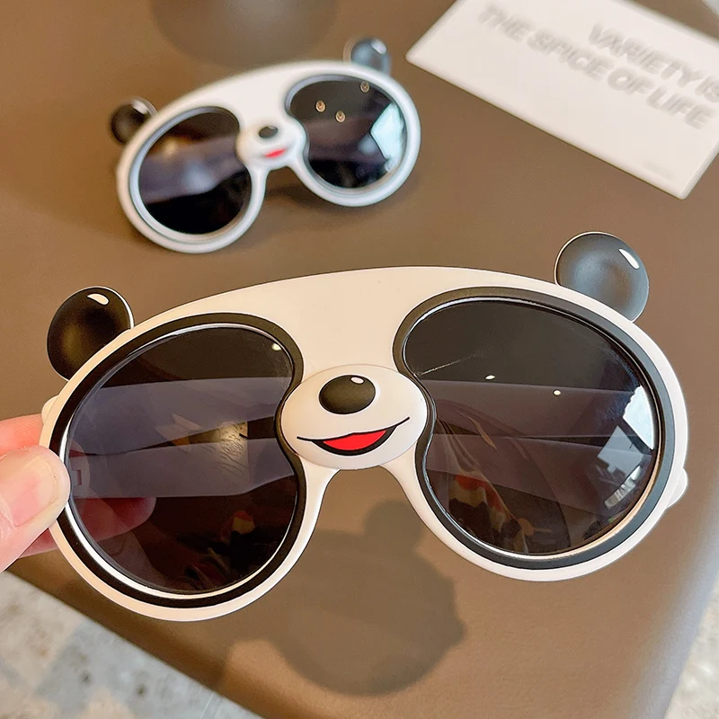 Children Cartoon Panda Silicone Sunglasses Outdoor Sunscreen UV Protection Sunglasses