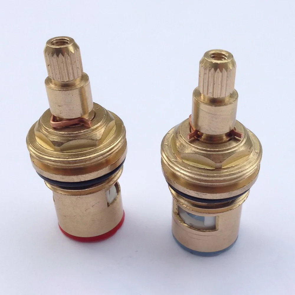 2Pcs Standard 1/2 Replacement Brass ceramic disc tap valve insert gland cartridge quarter turn zba501
