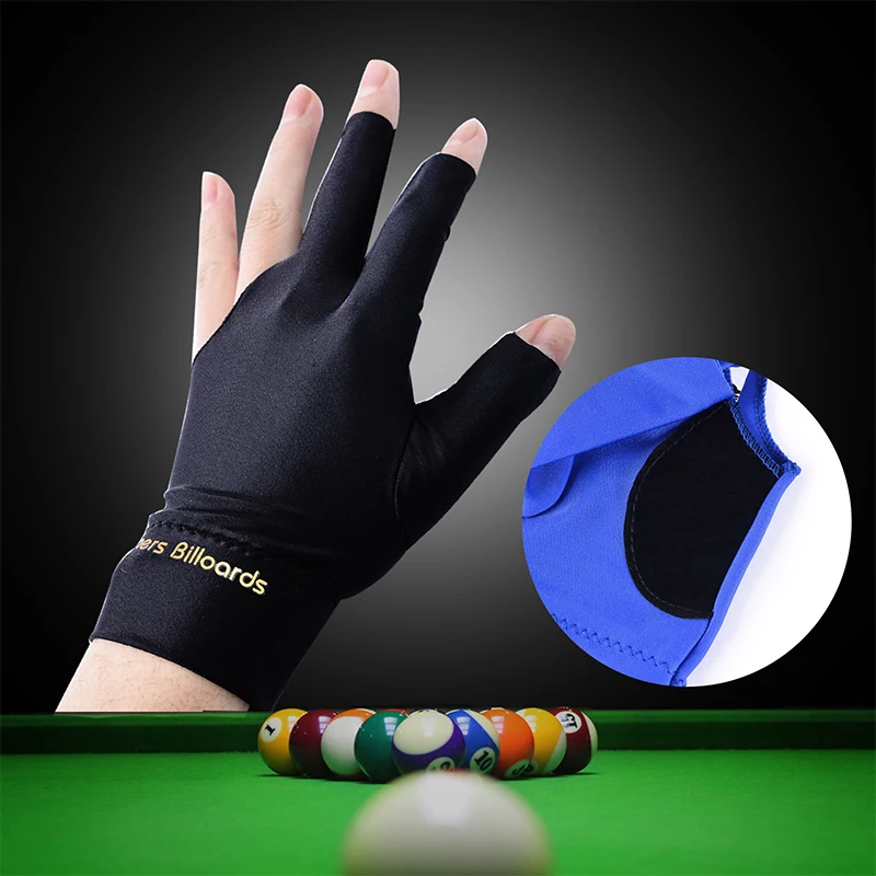 Spandex Snooker Billiard Cue Glove Pool Left Hand Open Three Finger Accessory konllen billiard pool gloves three fingers left hand glove open finger gloves snooker cue pool accessory l xl