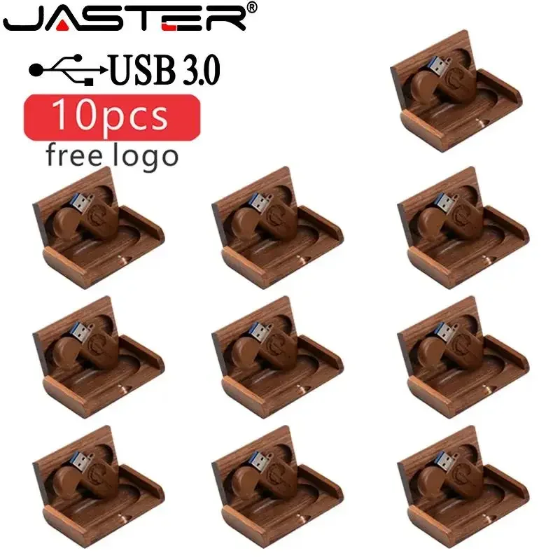 Usb 3.0 Flash Drives de Madeira Memory Stick de Bambu Presente Criativo do Negócio Logotipo Livre 128gb 64gb 32gb 10 Pcs Lot