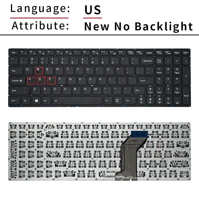 Novo eua russo teclado do portátil para