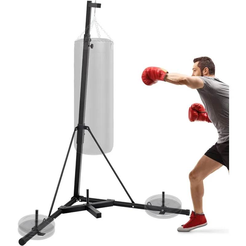 

Happybuy Foldable Boxing Heavy Bag Stand,Heavy Duty Boxing Punching Bag Stand Steel Sandbag Rack Freestanding Up to 132 lbs