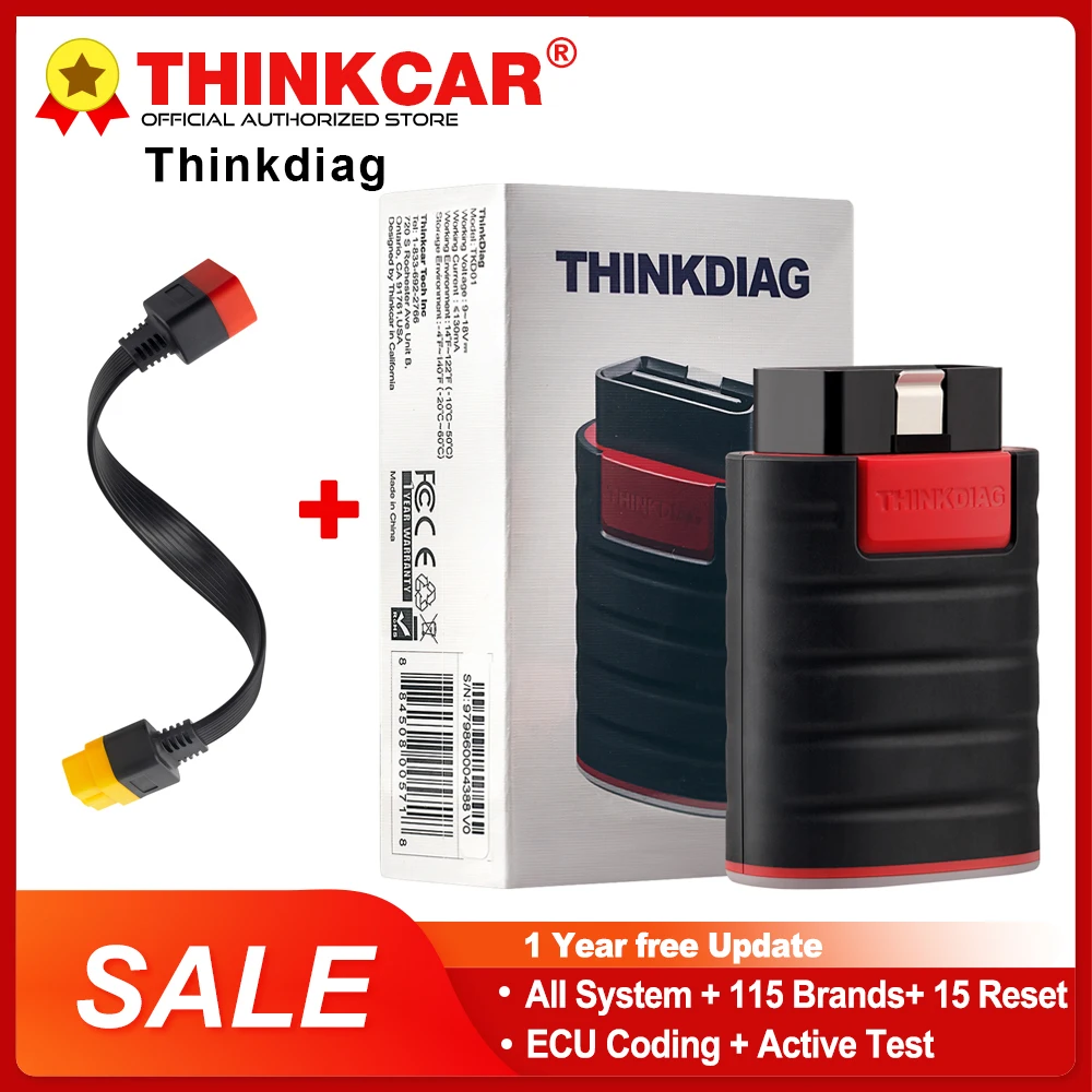 2023 THINKCAR Thinkdiag All System Full software 1 year Free update OBD2  Diagnostic Tools Active Test ECU Coding OBDII Scanner