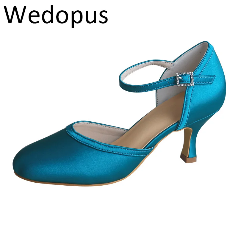 

Wedopus Customized Mary Jane Blue Pumps Shoes Bridesmaid Mary Janes Round Toe