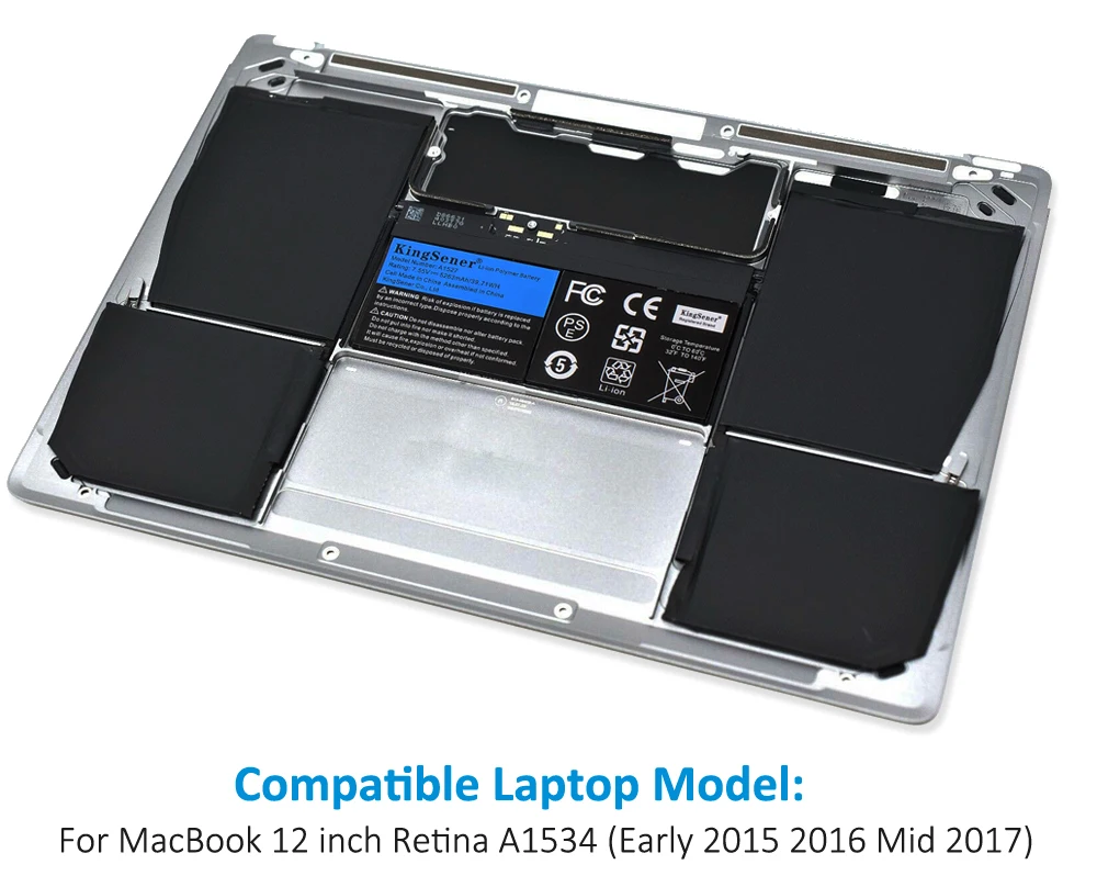 Kingsener-bateria do Portátil para Apple Macbook Pro 12 em A1534 2023 2023 2023 Mf855 Mjy32ch a Mk4m2 Emc2746 Emc2991 A1527 A1705 - Imagem 3