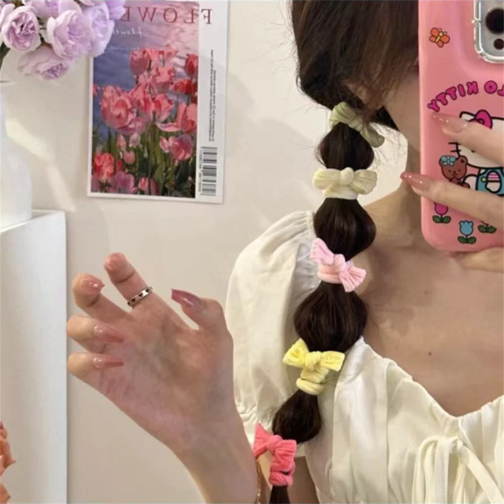 Neue 5 teile/satz Fliege Haarring elastische Gummiband hohe Schachtel halm Haar bänder kein Schaden für Frauen Mädchen Haarschmuck – Detail 9