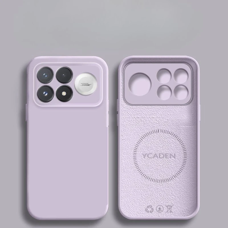 Luxury Built-in Magnetic Liquid Silicone Solid Color Phone Case Cover