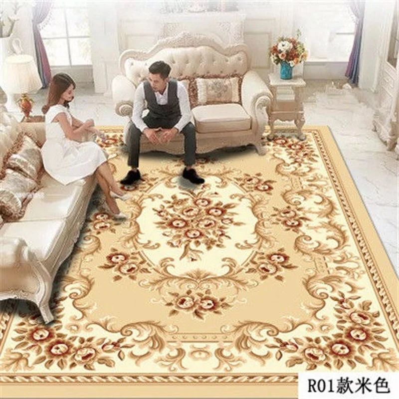 European Style Carpets for Living Room Decoration Large Area Rugs for Bedroom Bedside Carpet Machine Washable Room Floor Mat