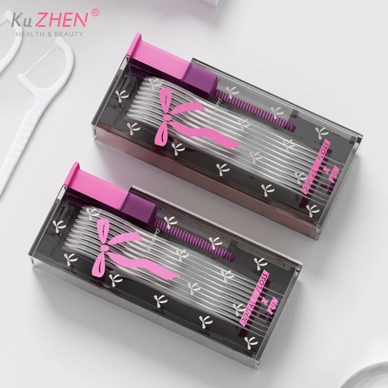 Portable Dental Floss Dispenser with 10Pcs Floss Dental Storage Box Auto Refillable Oral Hygiene Care Pick dental floss dispenser
