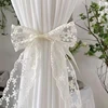 Lace Curtains Bow Ties Tiebacks INS Curtain Buckle White Beautiful Window Curtains Binding Rope Romantic Room Decor 2