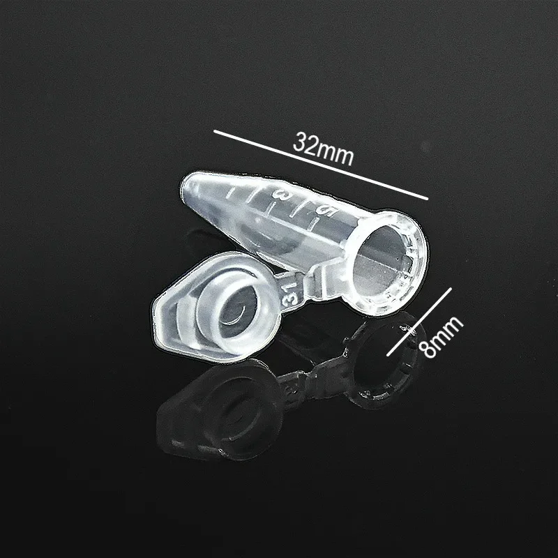Microtubes Centrifuge Tube 0.5ml Laboratory Centrifugal PCR Tube Clear Lock Cover Clear Scale Bottom Tip Pack of 1000/PK