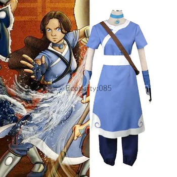 Avatar: l'ultimo Airbender Katara/Zuko Costume Cosplay Blue Robe Pants uniforme Set per donna uomo costumi di carnevale di Halloween