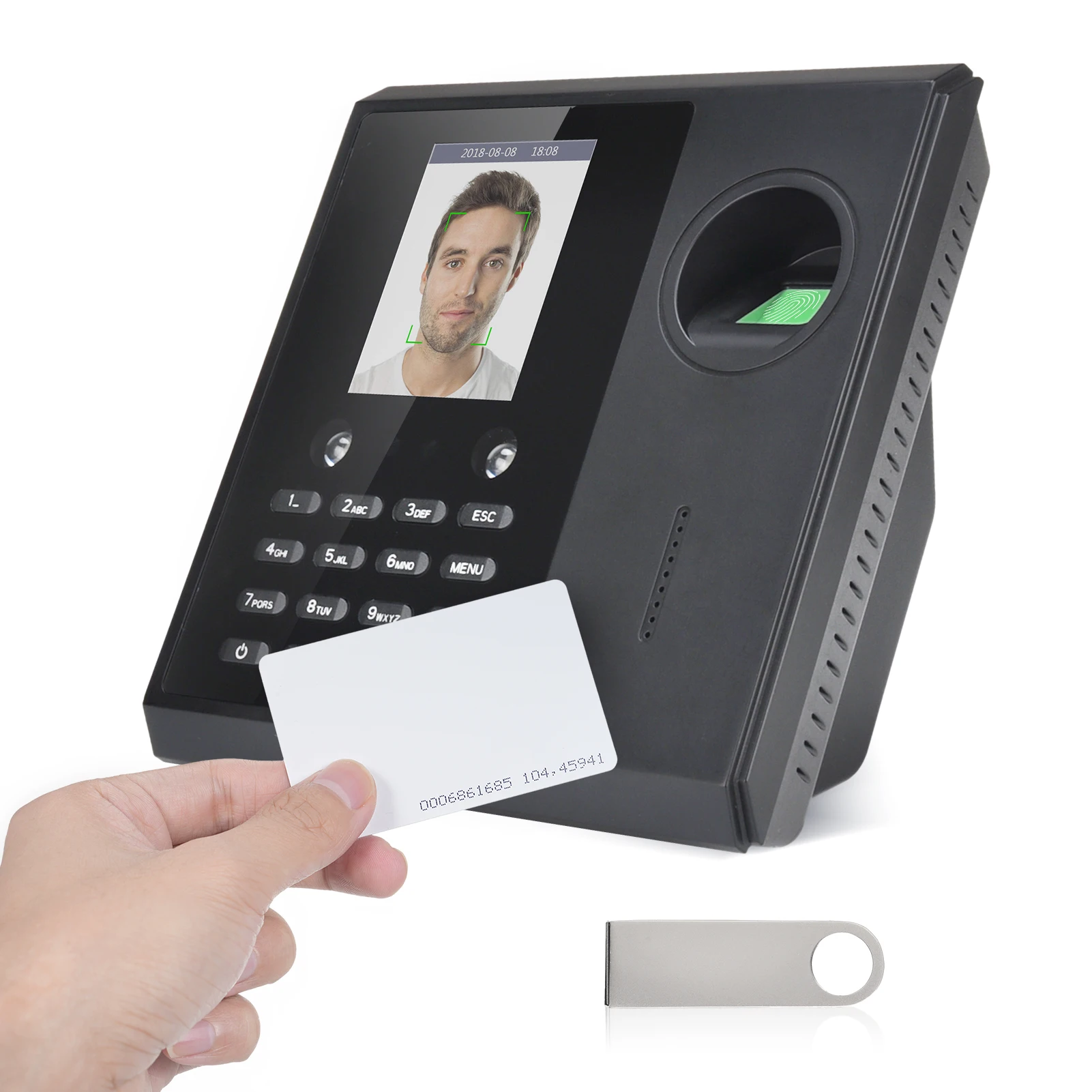 Biometric Time Clock Attendance Machine 5 Languages Support TCP/IP WIFI Network USB Port Data For Office
